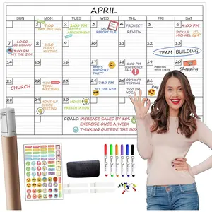 Large Dry Erase Wall Calendar - 24"x 36" Undated Monthly Calendar for , Office, Classroom -  Laminated Task Organizer