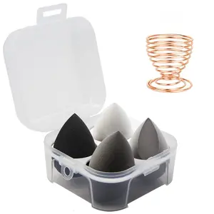 5PCS Makeup Sponge Set with Holder and Egg Case – Flawless Blending Sponges for Liquid, Cream and Powder Makeup