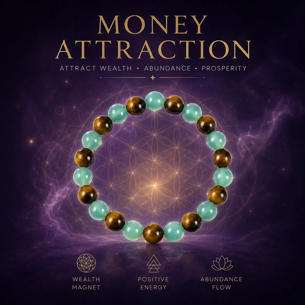 Money Attraction Bracelets with Green Aventurine & Tiger Eye Hypoallergenic Bracelet Protection Encouragement Beaded Improve Energy Bracelets Fashion Accessories Blue Friendship Ideal Gift for Women Men Mother's Day Father's Day Birthday Gift