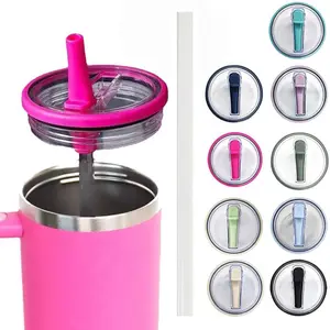 2 PCS 40 oz Replaceble Tumbler Flip Straw Lid Replacement Fit for HydroJug Traveler, Reusable Tumbler Cover, Spill Proof Splash Resistant Tumbler Lids