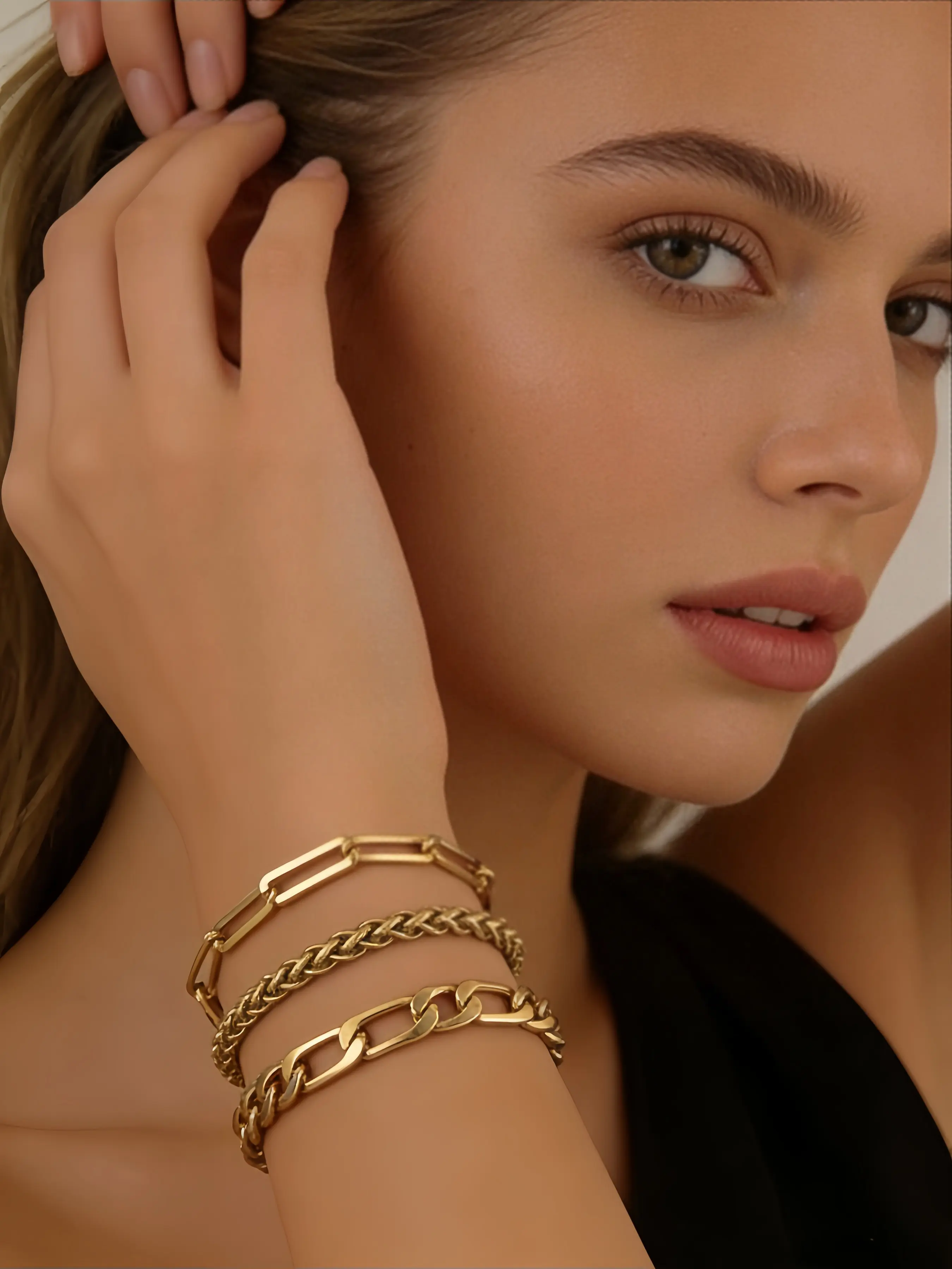 18K Gold Plated Stainless Steel 3Pcs Stackable Bracelets - Standout ...