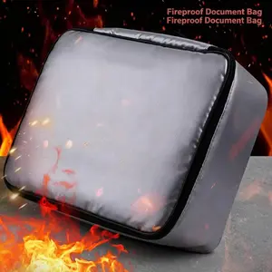 Fireproof File Bag, Waterproof Fireproof Document Organizer with Zipper, Ideal for Important Documents, Passports, and Valuable Items