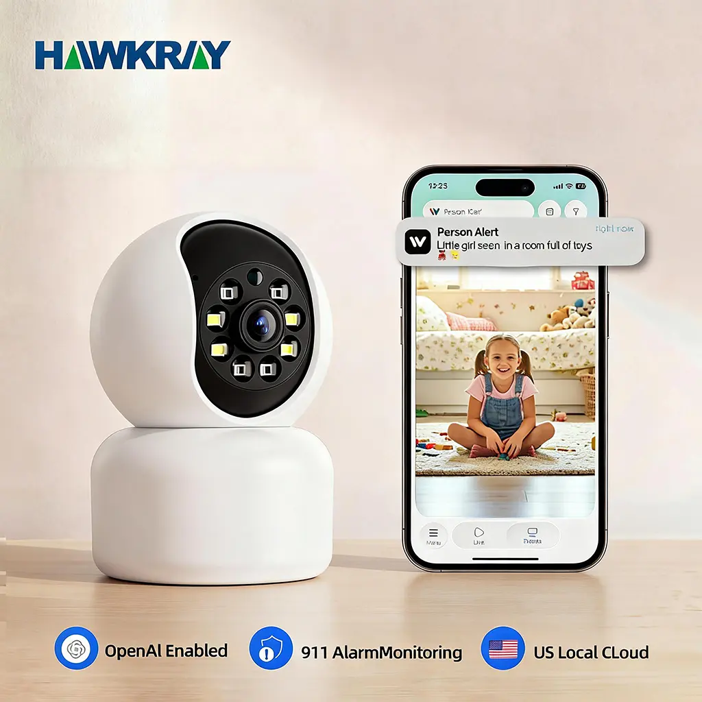 Hawkray Pet Camera with AI Multi-Pet Recognition, 3MP 2K Dog Camera for Home Security, AI Summary, 2-Way Audio, Smart Cat Monitor for Multi-Pet Homes Kitten
