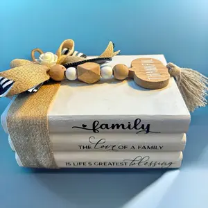 Brand: Wooden Decorative Books Wooden Decorative Books Stack for Coffee Table Book Stack for Decoration Modern Farmhouse Decor White Book Decor for Shelf