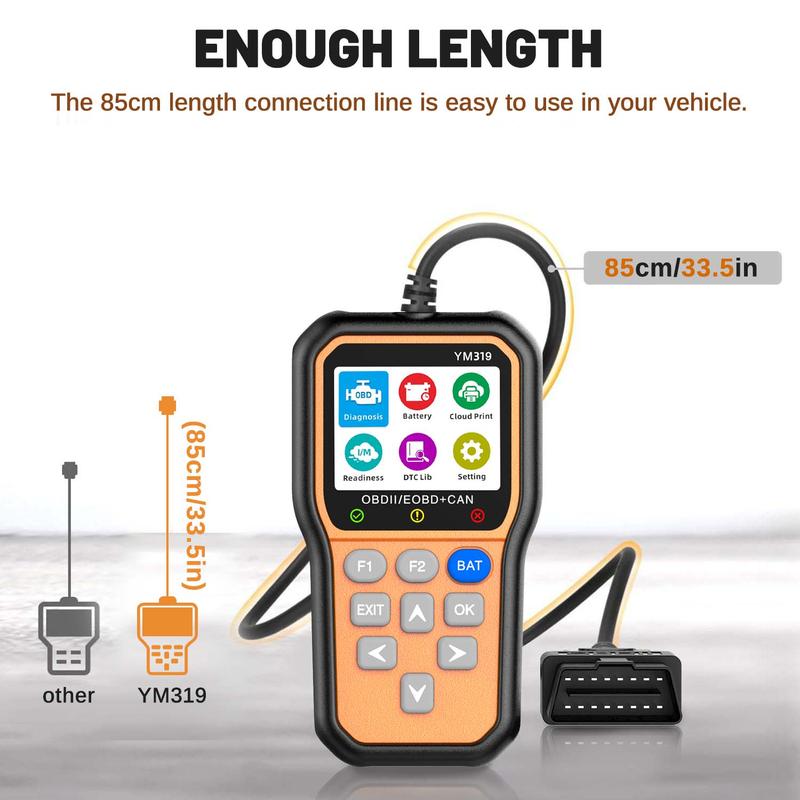 This Hill OBD2 Scanner Diagnose Tool - Battery Tester 2 in 1, Read/Clear Car Check Engine Light Code Reader - OBDII Scan Tool & Battery Charging Component Test