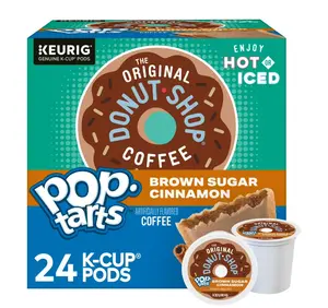 The Original Donut Shop, Pop-Tarts Brown Sugar Cinnamon Flavored K-Cup Coffee Pods, 24 Count