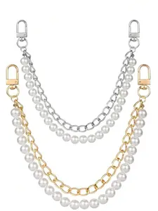 Versatile bag chain, double-layer pearl chain design, replaceable handbag shoulder strap, Crossbody strap, extendable chain, suitable for outdoor shopping, commuting, gatherings, Bag Accessories