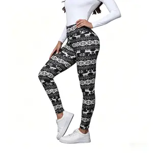 Women's Winter High Waist Plaid Fleece Lined Pants, Elastic Warm Lamb Velvet Nine-Point Leggings, Casual Fashion Fit S-Xxl