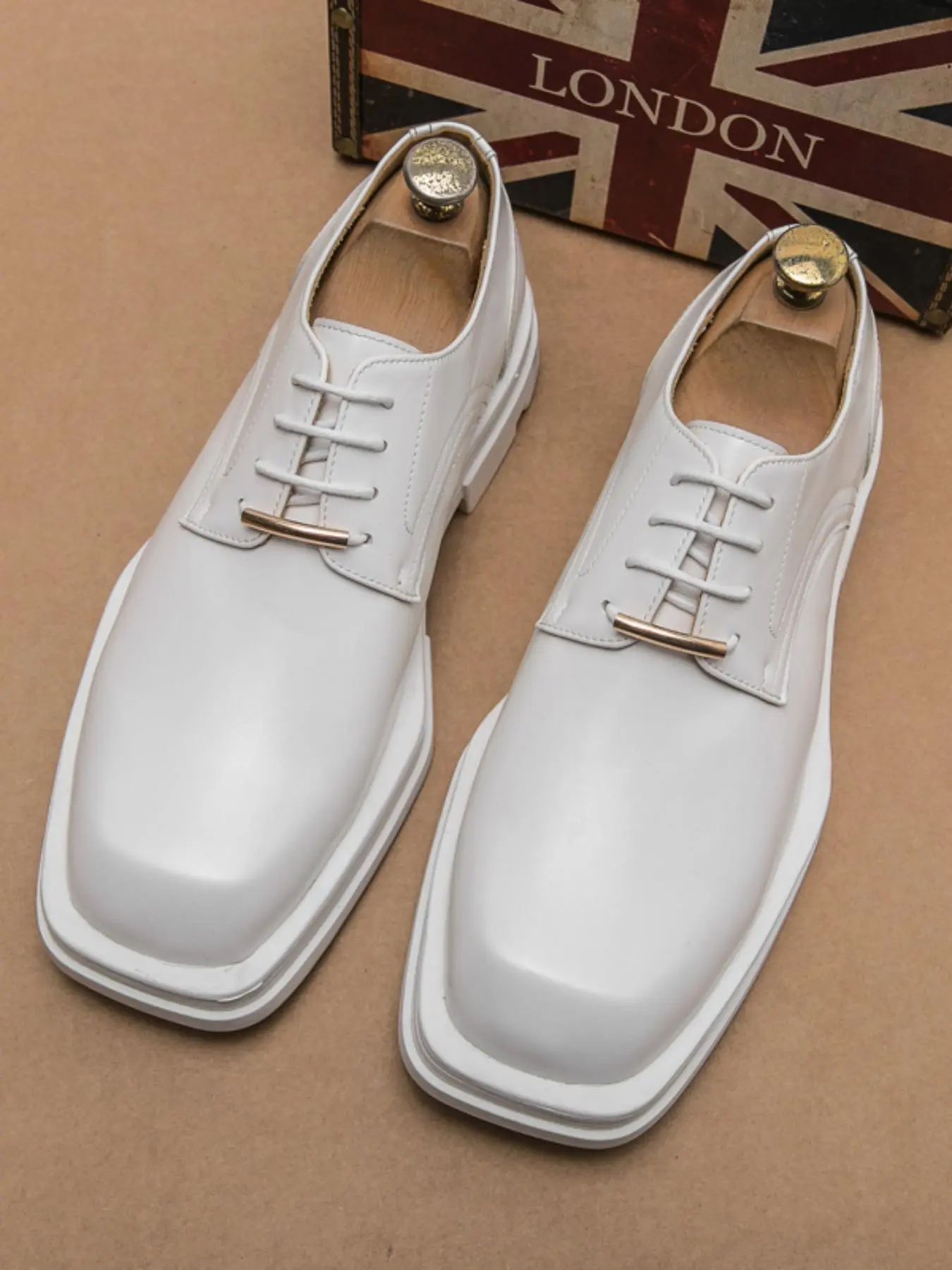 Men's Fashionable Lace Up Oxford Shoes, Casual Comfortable Solid Color Dress Shoes for Daily Wear, Male All-match Shoes for Daily Wear, Boy, Business Casual Shoes, Office Footwear, PU Leather Footwear