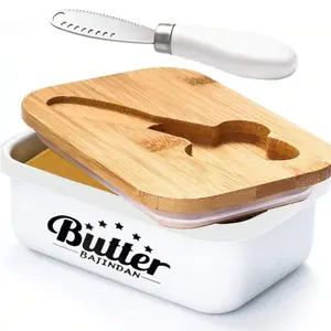 Stainless Steel Butter Dish With Lid And Multipurpose Knife - Large Metal Butter Keeper With Silicone Base For Countertop, Kitchen Storage Organizer, Ideal Gift Kitchenware Utensils