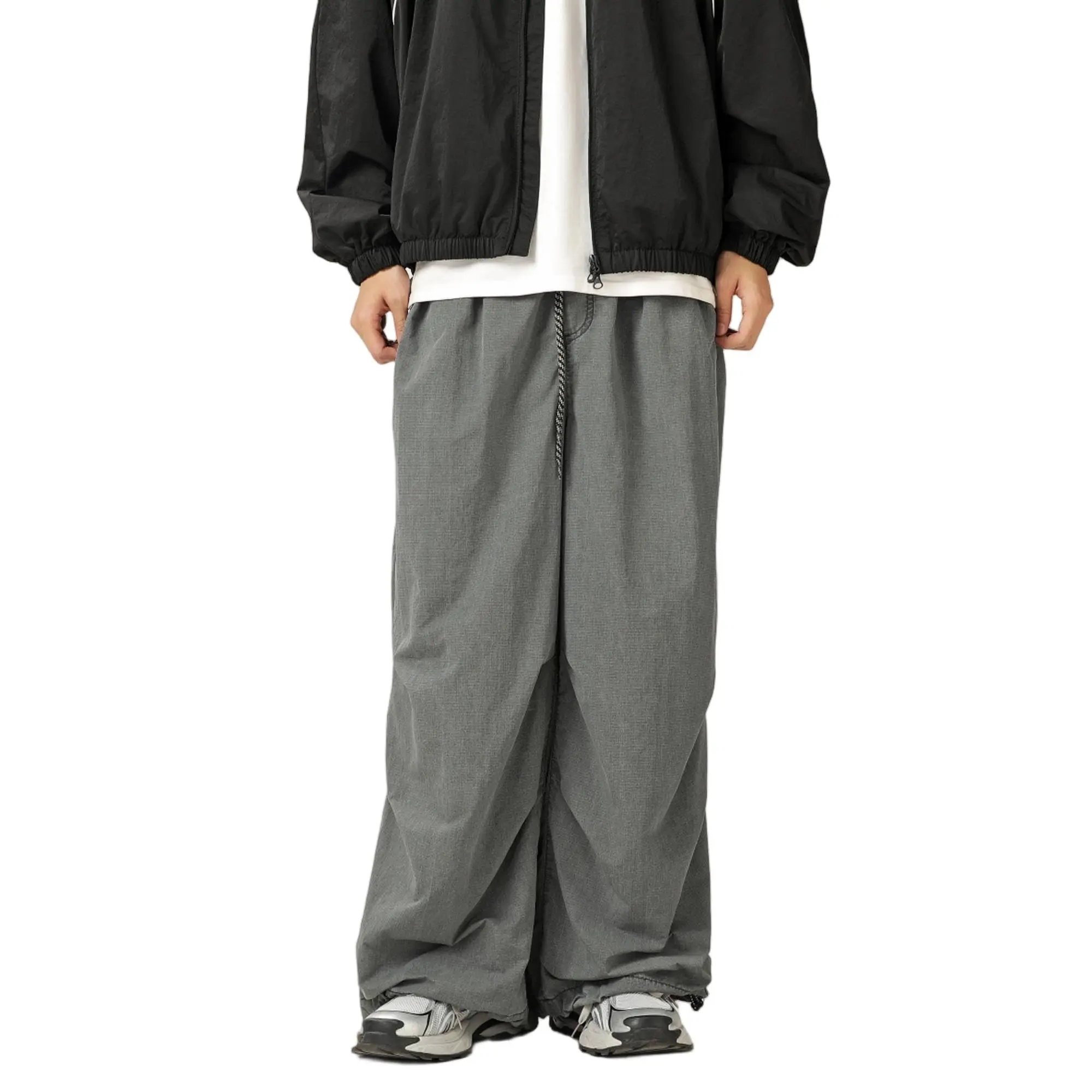 BLACKARMADA Unisex Baggy Paratrooper Pants – Lightweight Y2k Track Pants Wide Leg with Adjustable Cuffs, Drawstring Waist