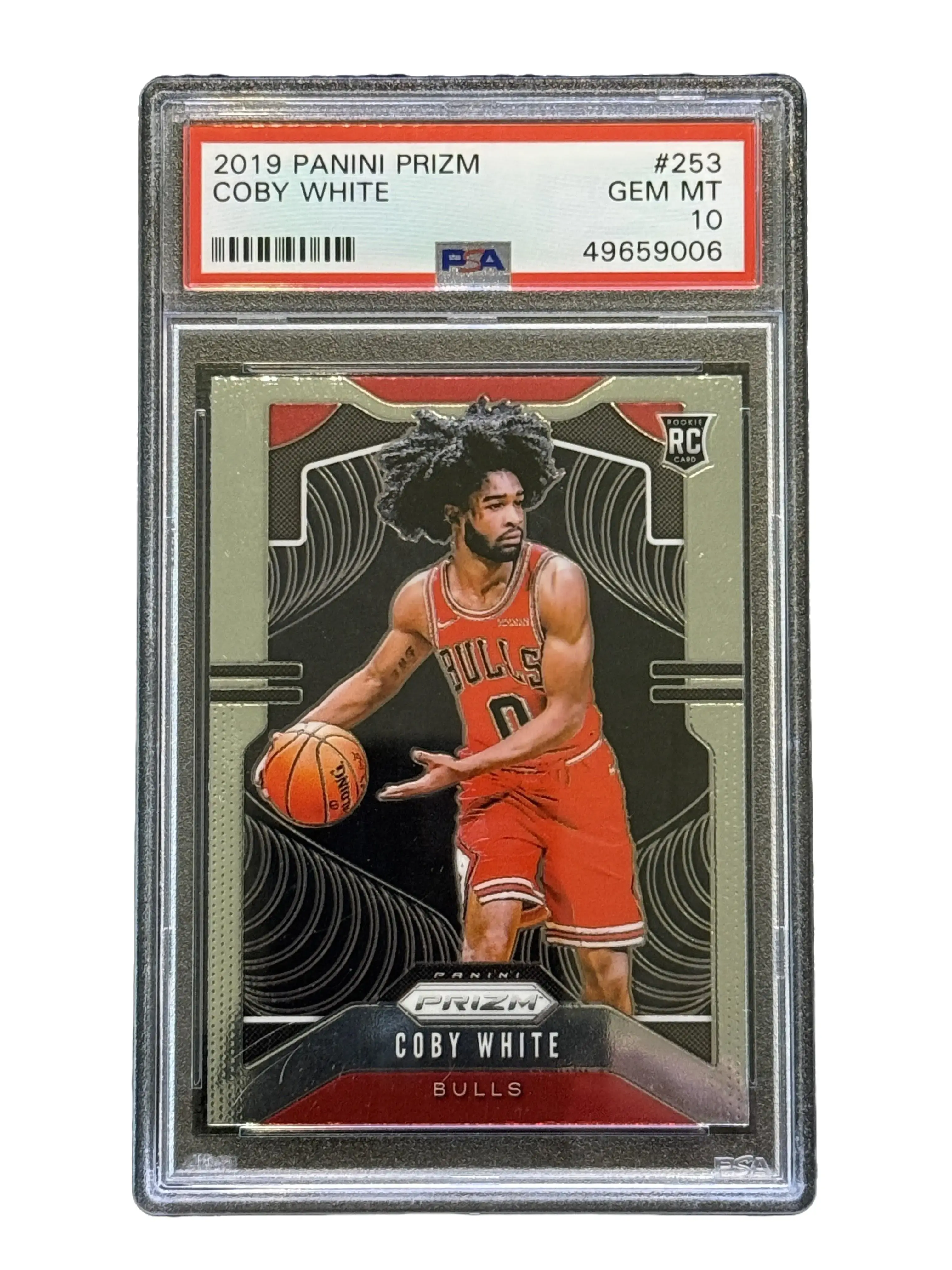 GRADED SPORTS SLAB -PSA -10 -COBY WHITE -ROOKIE -2019 PANINI PRIZM -#253