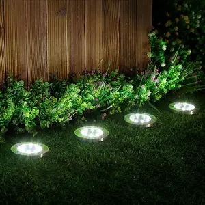 SOLPEX Solar Ground Lights Outdoor, Waterproof 8 LED Solar Powered Disk Lights Outdoor Garden Landscape Lighting for Yard Deck Lawn Patio Pathway Walkway solar  power