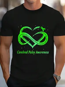 100% Cotton Cerebral Palsy Warrior CP Awareness T-Shirt Women's Men's Graphic Tee Crew Neck summer vacation Tops