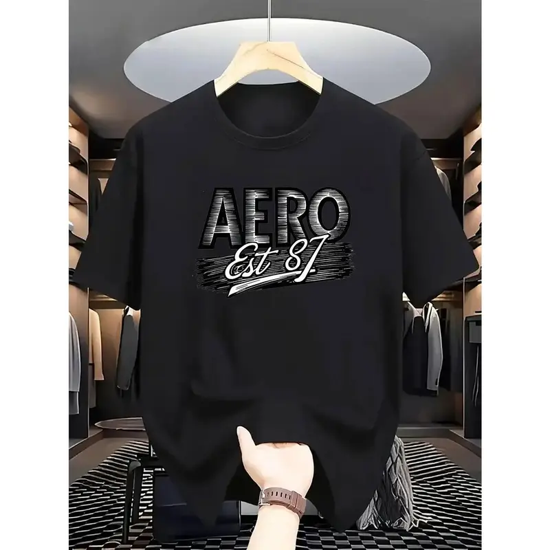 Men's Retro Graphic T-Shirt, Vintage Streetwear Short Sleeve Crewneck in 100% Breathable Cotton for Summer, Crew Neck, Round Neck, Casual, Plus Size, All Seasons, Vibe, Bold Letters, Retro Street Vibe