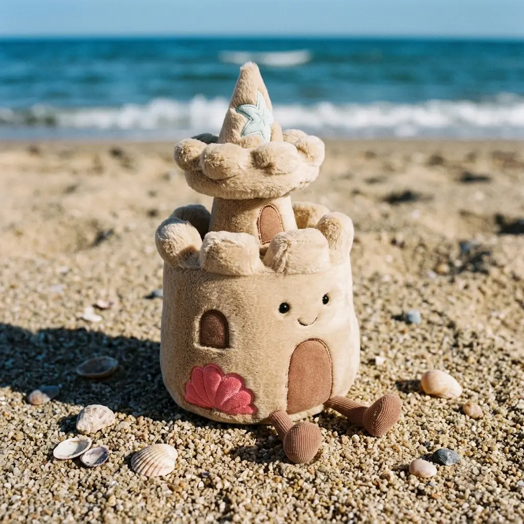 Amuseables Sandcastle by Jellycat – Soft Beach Plush Character, Whimsical Sand Castle Design, Summer Vacation Keepsake, Ocean Lover Gift, Cute Nursery Decor & Jellycat Collectible