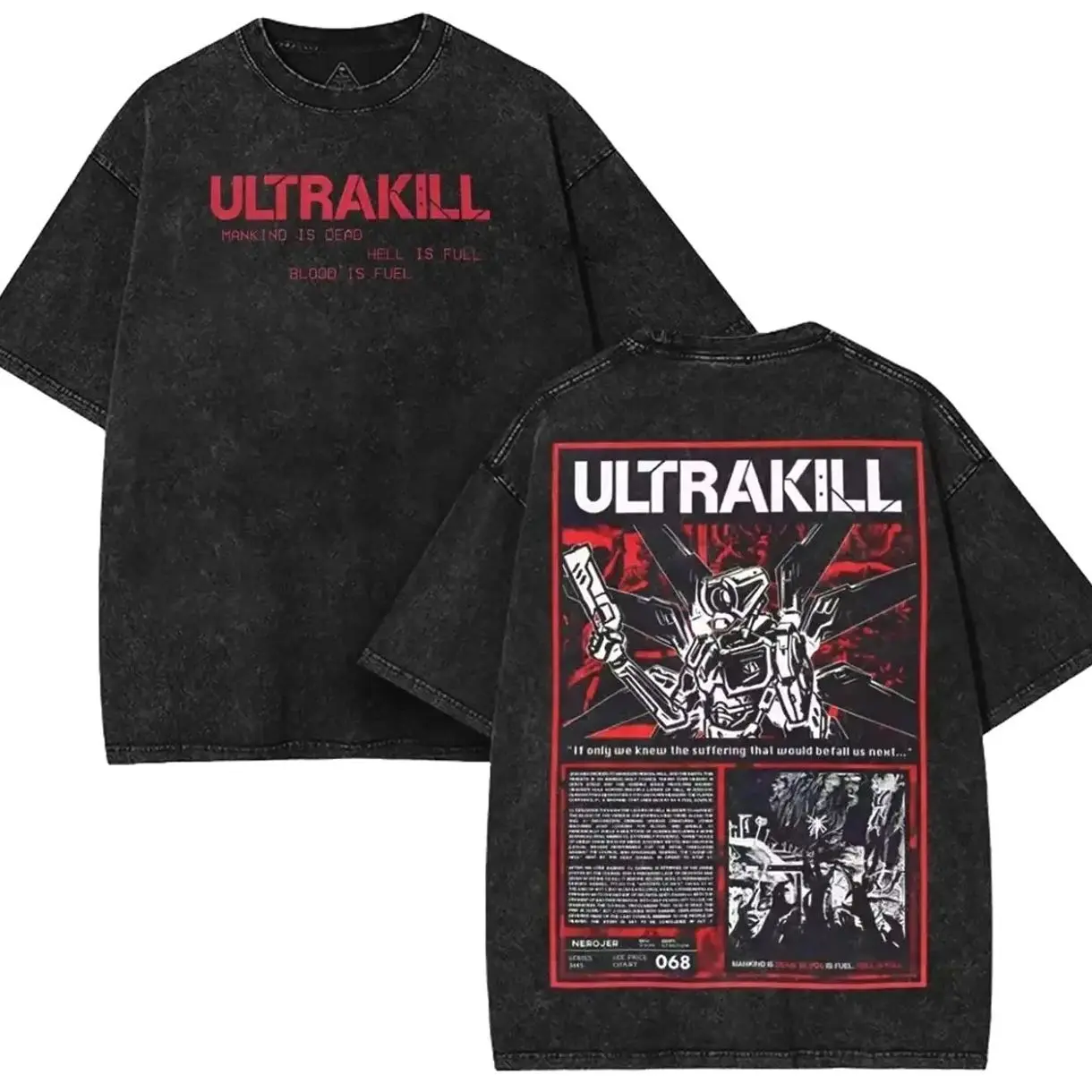 Ultrakill Video Game Washed T-Shirt, Sweater, Hoodie , Indie FPS Game Shirt, Gift For Game Fan, Streetwear Clothes 3NO