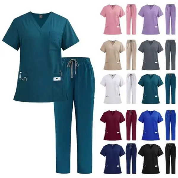 Scrubs Sets Medical Uniform Plus size Jogger Top and Pants suits for Woman and Man Scrubs