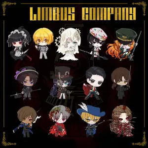 Limbus Company acrylic keychains, featuring Ryoshu, Meursault, Hong Lu, and Faust character pendants, perfect as a cosplay accessory