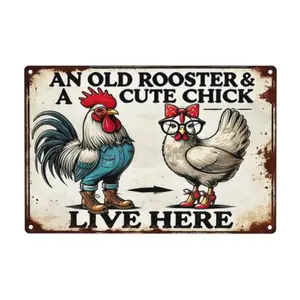 Vintage Metal Tin Sign 8x12 Inches Full Color Print Rust Resistant Durable Easy Install for Chicken Coop Farm Kitchen Garden Yard Decor Rustic Farmhouse Design Matte Finish