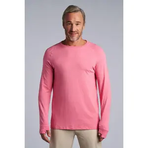 Men's LumaLeo Long Sleeve T-Shirt with Thumbholes | Flamingo Pink Heather
