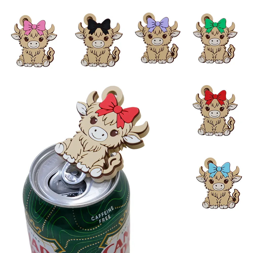 Highland Cow Coquette Keychain 3D Print Soda Can Tab Opener Perfect Cow Themed Gift, party gift, Christmas Gifts