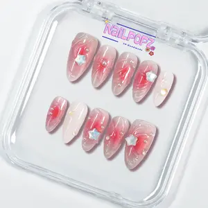 NailPopz ETHEREAL GLOW - 100% Handmade 3D Press-On Nails | Durable, Reusable, and Salon-Grade Finish