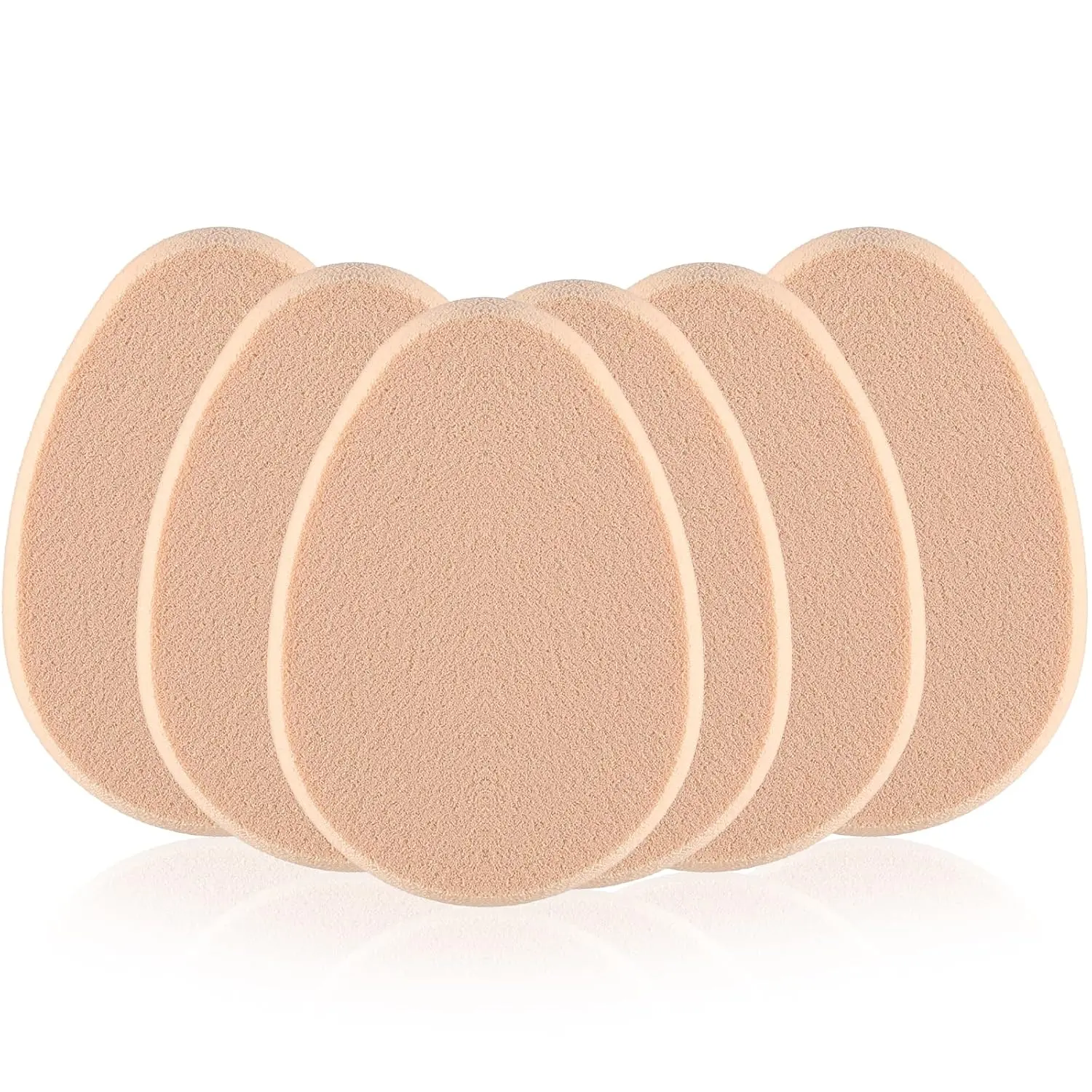 6 Pcs Flat Makeup Sponge, Beige Smooth Makeup Sponges Cushion Foundation Puff Make up Cushion Make up Applicator Sponge for Natural and Easy Soft Long-lasting and Beginner-friendly