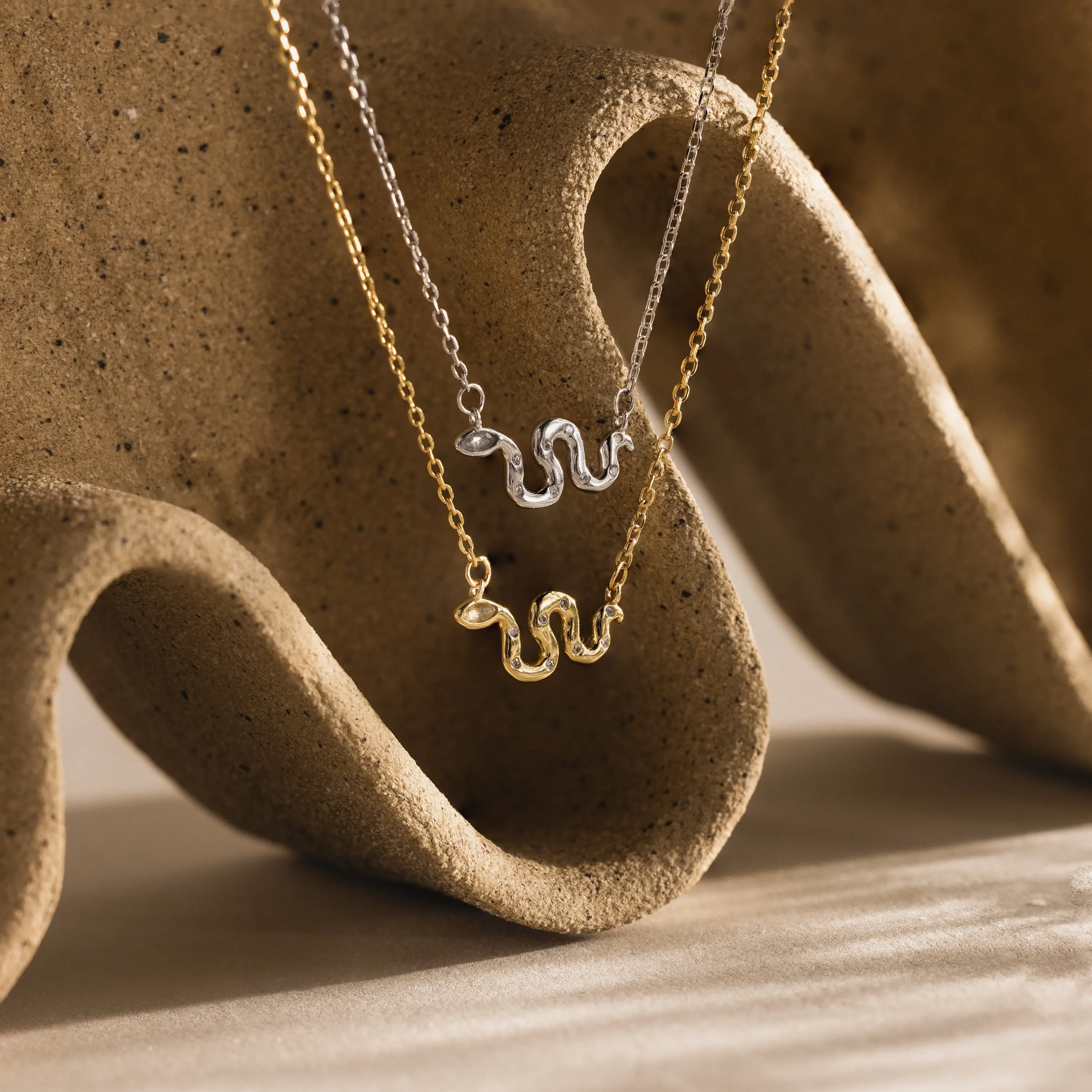 Dainty Viper Necklace by Caitlyn Minimalist - Diamond Pave Snake Charm Necklace - Serpent Pendant Necklace - Unique Statement Jewelry - Gift for Her