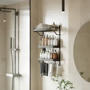 18.5" 3-Tier Bathroom Wall Mounted Towel Rack shelf