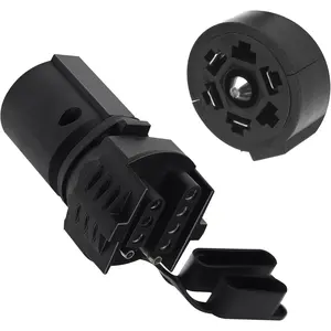 Trailer Plug Adapter - Standard Trailer Adapter 7 Pin Round to 4 Pin Flat - Universal Weatherproof Trailer Light Adapter 7 Pin Trailer Connector for Most Trailer ATV RV Tow Hitch