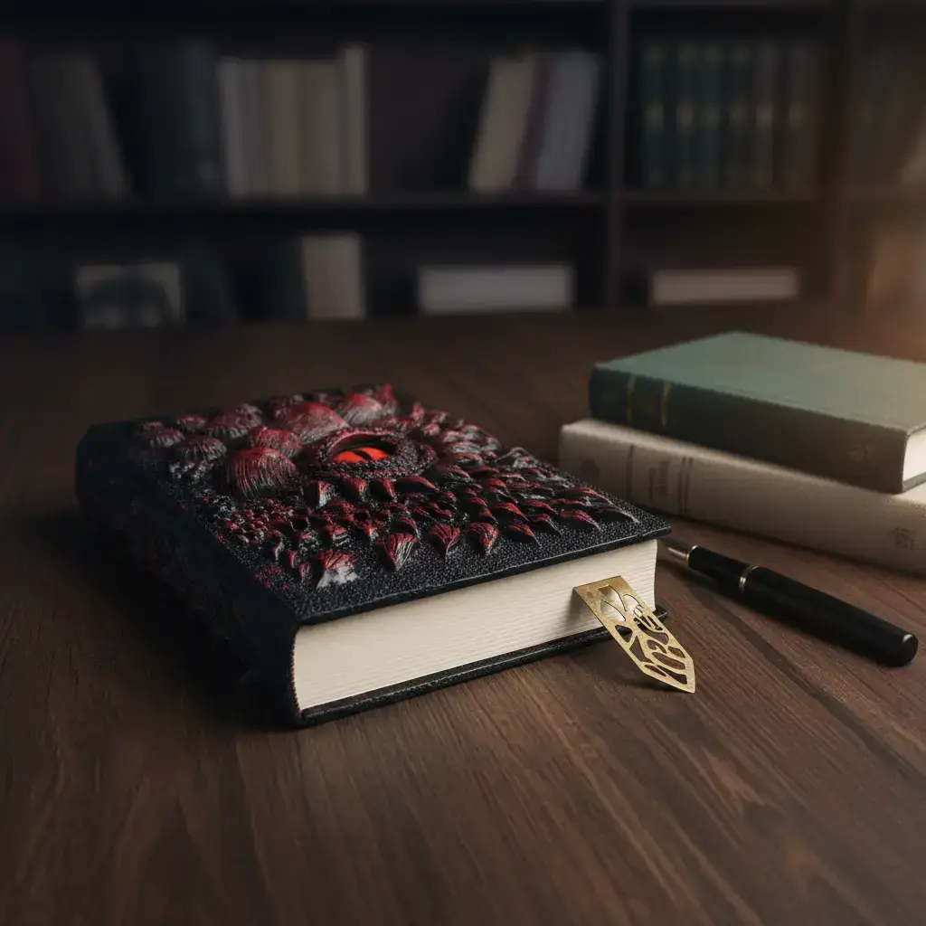 Cool Resin Cover Notebook Journal, Journaling Supplies with Dragon Relief Design, Perfect for Desktop and Bookshelf Decoration, Unique Stationery Gift Idea