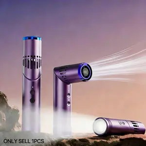 Flashlight handheld fan, 90 ° rotation, mini travel fan, 199 speed, 3000mAh, with LED display screen, high-speed neck hanging fan, multifunctional fan, portable outdoor fan, suitable for night, exercise, birthday gift, Valentine's Day gift