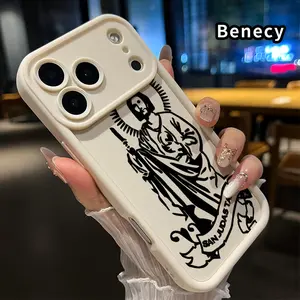 Saint Jude Symbol Pattern TPU Phone Case for iPhone 17 Pro Max 17 Air Shockproof Non Slip Military-Grade Protection Silicone Cover Smartphone Casing