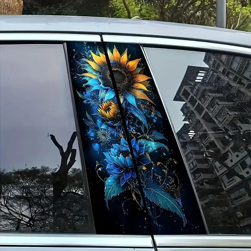 Sunflower Pattern Car Front Windshield Sticker, Waterproof & Scratch Resistant Car Decal, Decal for Cars, Car Stickers, Car Exterior Decoration Accessories, Vehicle Exterior Decoration for Audi, Honda, Ford, Volkswagen, BMW