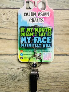 Face Shows Feelings Badge Reel/ID Clip Retractable-(Alligator, Belt, MRI Safe, Carabiner Clips) & Non-Retractable Clips