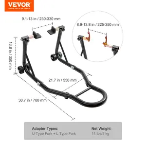 VEVOR Motorcycle Rear Wheel Stand, with U+ L Fork Swingarm Spool, 850 lbs Capacity Heavy Duty Rear Wheel Stand Motorcycle Lift Jack Stand, for Suzuki Yamaha Honda Kawasaki, Black