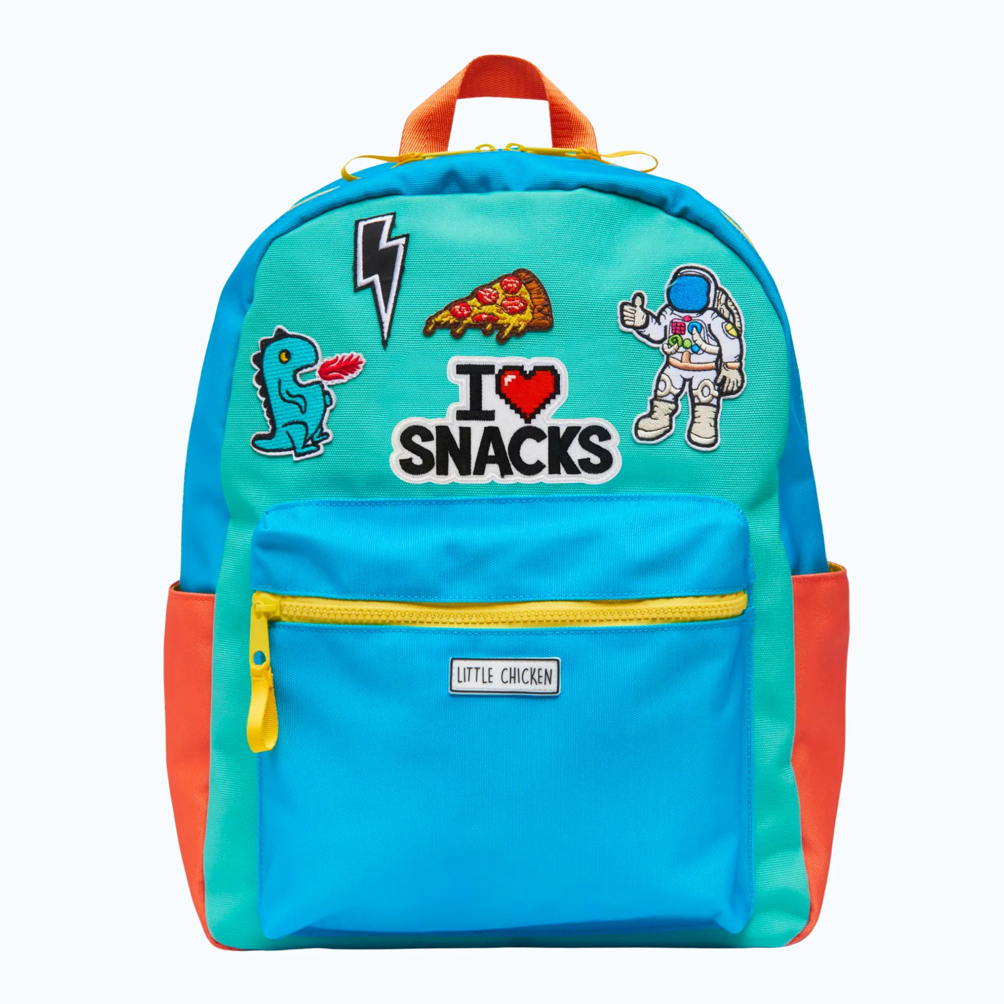 Little Chicken Boys Blue Colorblock Patched Backpack