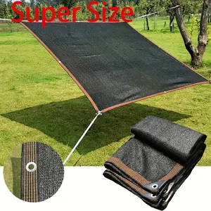 Rectangular Sunshade Canopy, Thick Black HDPE Mesh Shade Cloth with Grommets & 6-Stitched Edges, 80-90% UV Block for Outdoor Patio, Garden, Carport, Outdoor Canopy