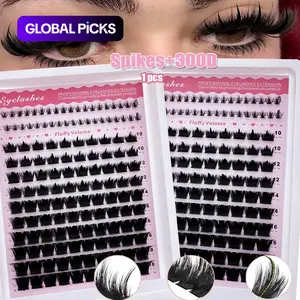 Manga Fluffy Eyelash Clusters, Spiked and Lower Eyelashes, Mixed Lengths 6–21 mm for a Multi-Type Natural Yet Dramatic Cat Eye Look, Reusable False Eyelashes #GLOBAL PICKS