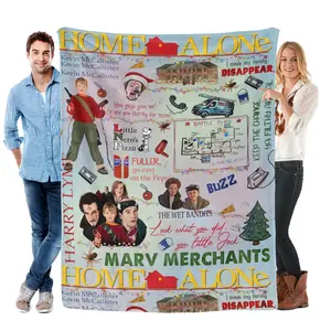 Home Alone Themed Flannel Blanket - Soft Cozy Throw for Movie Enthusiasts Perfect for Christmas Birthday & Thanksgiving Gift