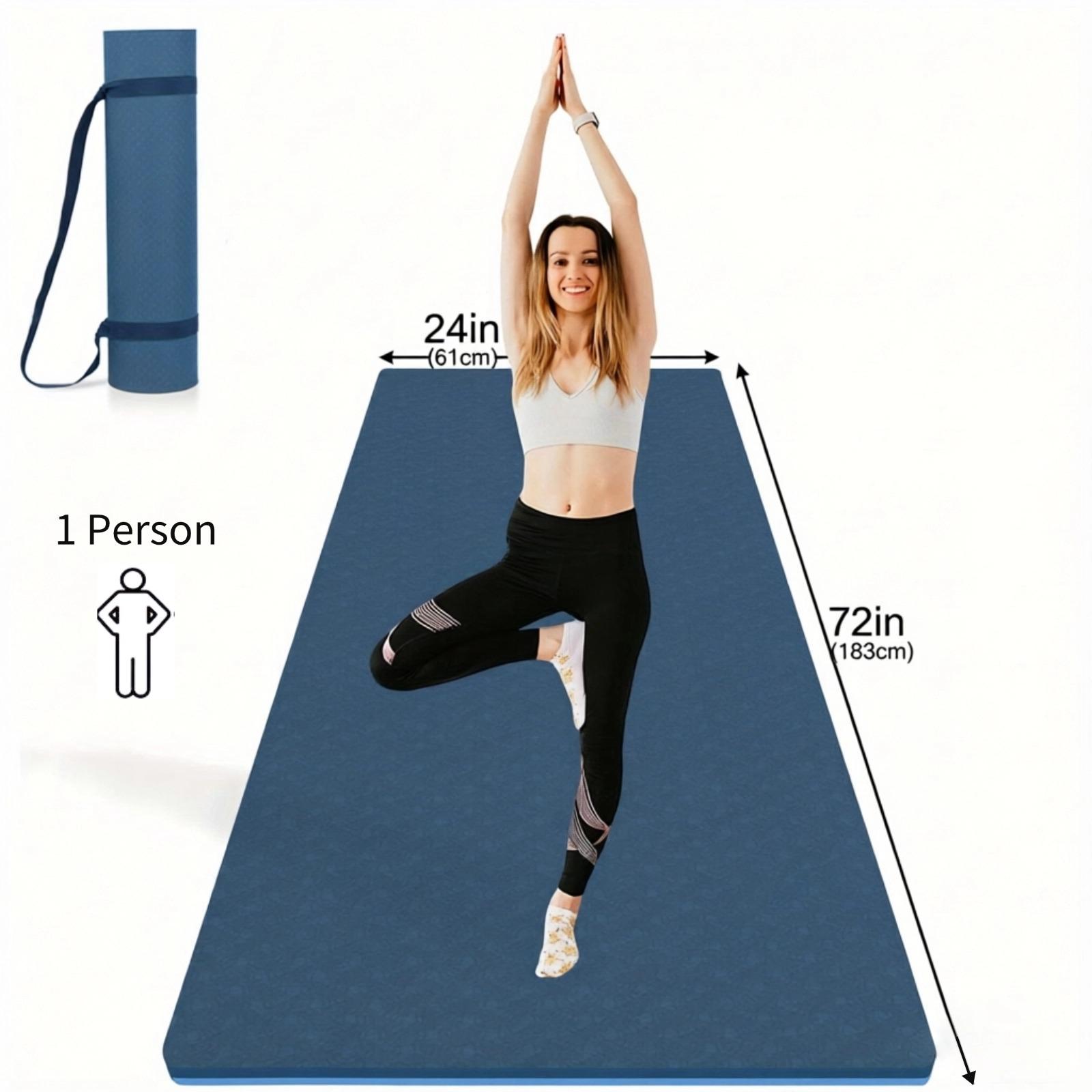 Large Yoga Mat, Various colors Yoga Mat 6x2 ft/6x4 ft with Alignment Lines ,0.4in Thick Yoga Mat, Double-Sized Yoga Mat, Extra-Wide Yoga Mat Fitness Mat,Tear-Resistant,  Thick Non-Slip Yoga Mat Exercise Mat for Home Workouts,camping essentials