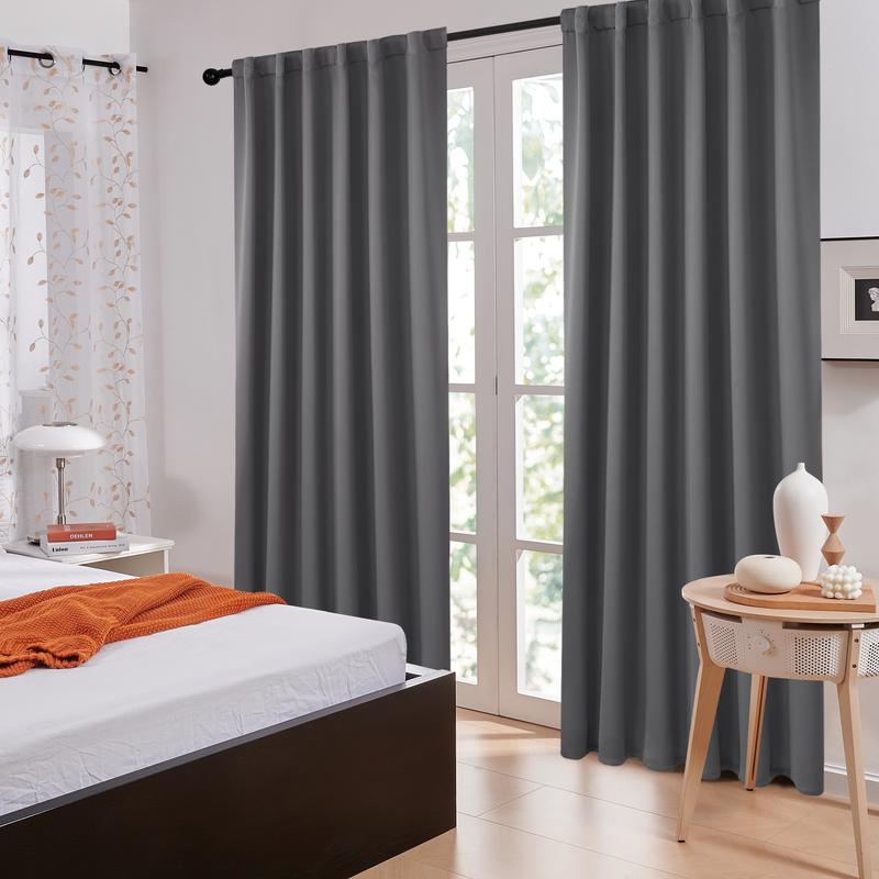 Back Tab and Rod Pocket Blackout Curtains 2 panels — Deconovo Thermal Insulated Room Darkening Curtains Back Tab and Rod Pocket Blackout Curtains 2 panels — Deconovo Thermal Insulated Room Darkening Curtains