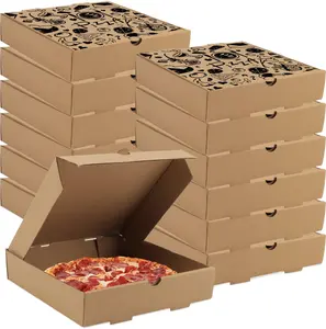 Pizza Boxes, 15 Pack 7.3 x 7.3 x 1.6"  Corrugated Pizza Boxes Pizza Takeout Boxes  Delivery Boxes  Packing Boxes Takeaway Mailing Shipping Storage Boxes for Pizza, Cake, Cookies(Black)