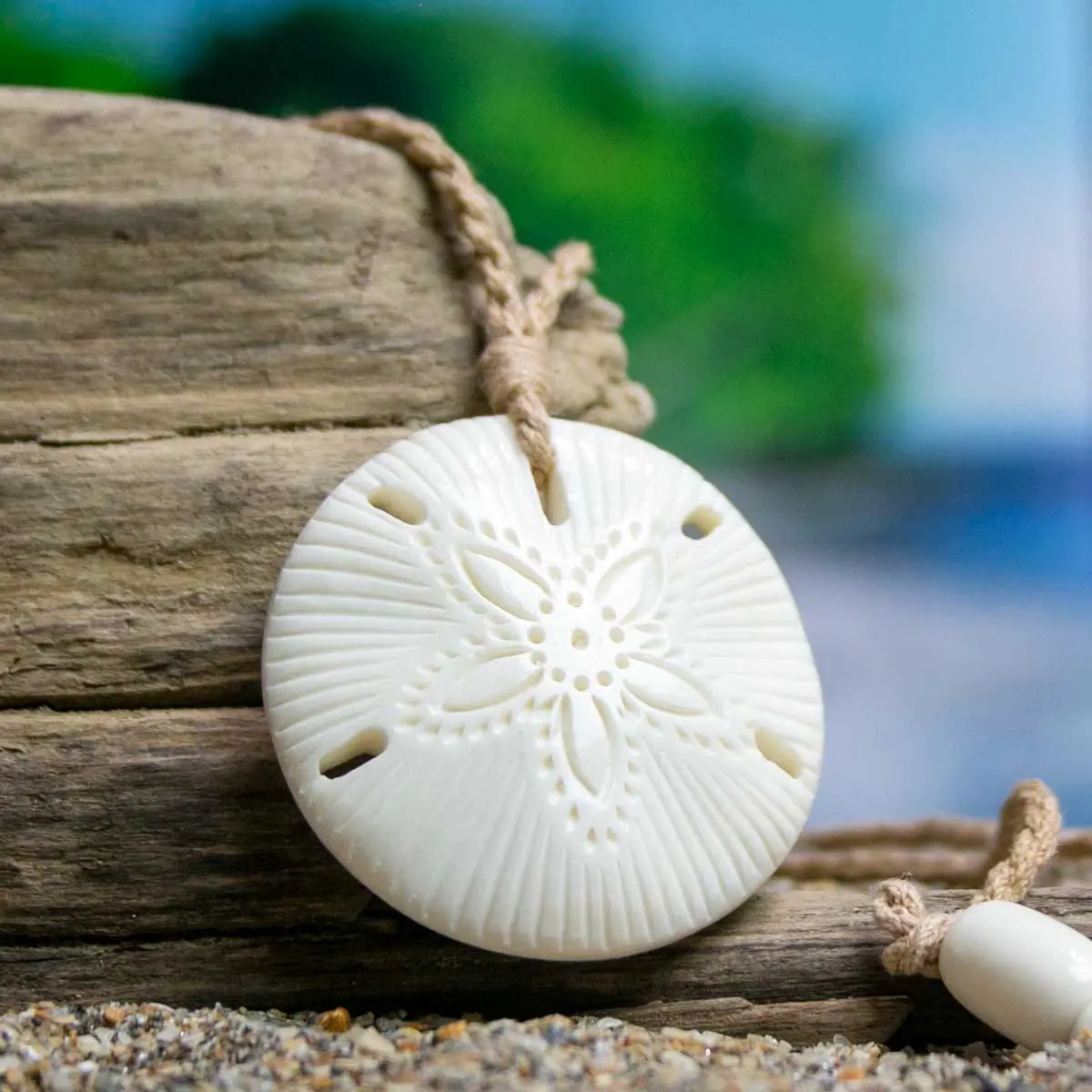 Sand Dollar Necklace - Hand Carved