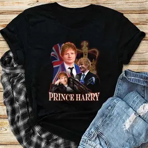 Prince Harry Parody T-Shirt Vintage Collage   T-Shirt
