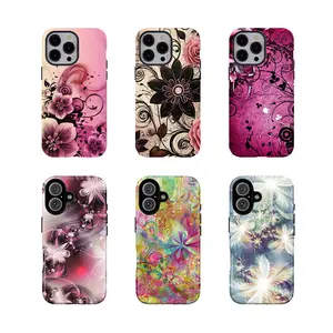 [No magnetic]  Vintage Floral Swirl Phone Case,2000s nostalgia Aesthetic Dual-Layer design durable phone Cover,Elegant Flower Print for iPhone 17 16 15 14 13 12 11 8 7 for Samsung Series,Shockproof Protective hard Cover,perfect gift for her