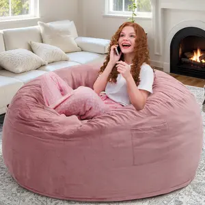 4FT/3FT  Bean Bag Chair with Washable Cover, Compact Floor Seating for Kids & Adults, Soft Memory Foam Lounger for Bedroom & Living Room Bean Bag Sofa