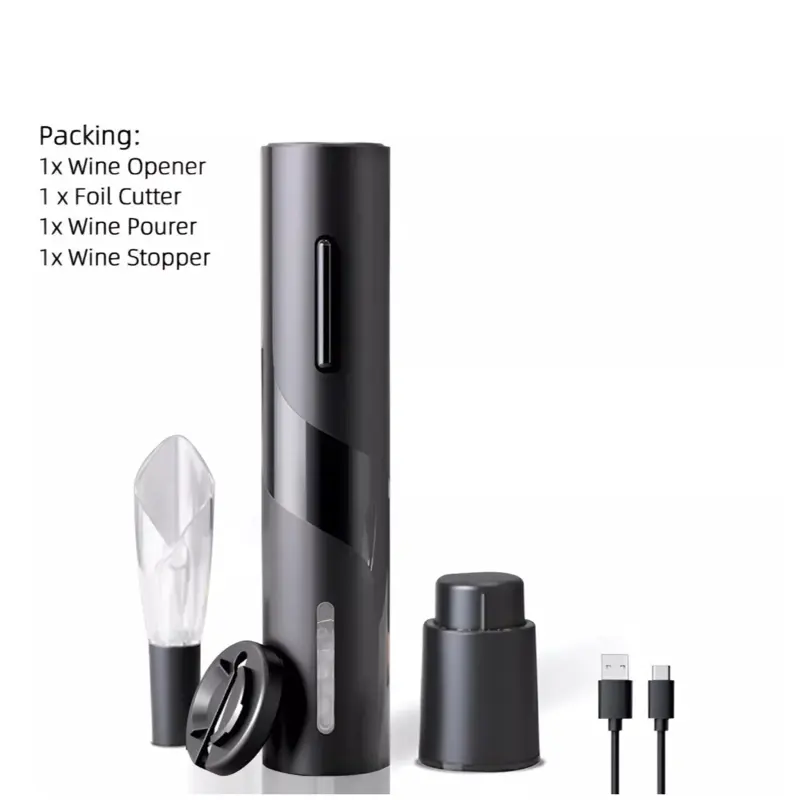 Rechargeable Electric Wine Opener - Kitchen Tool for Effortlessly Opening Wine Bottles