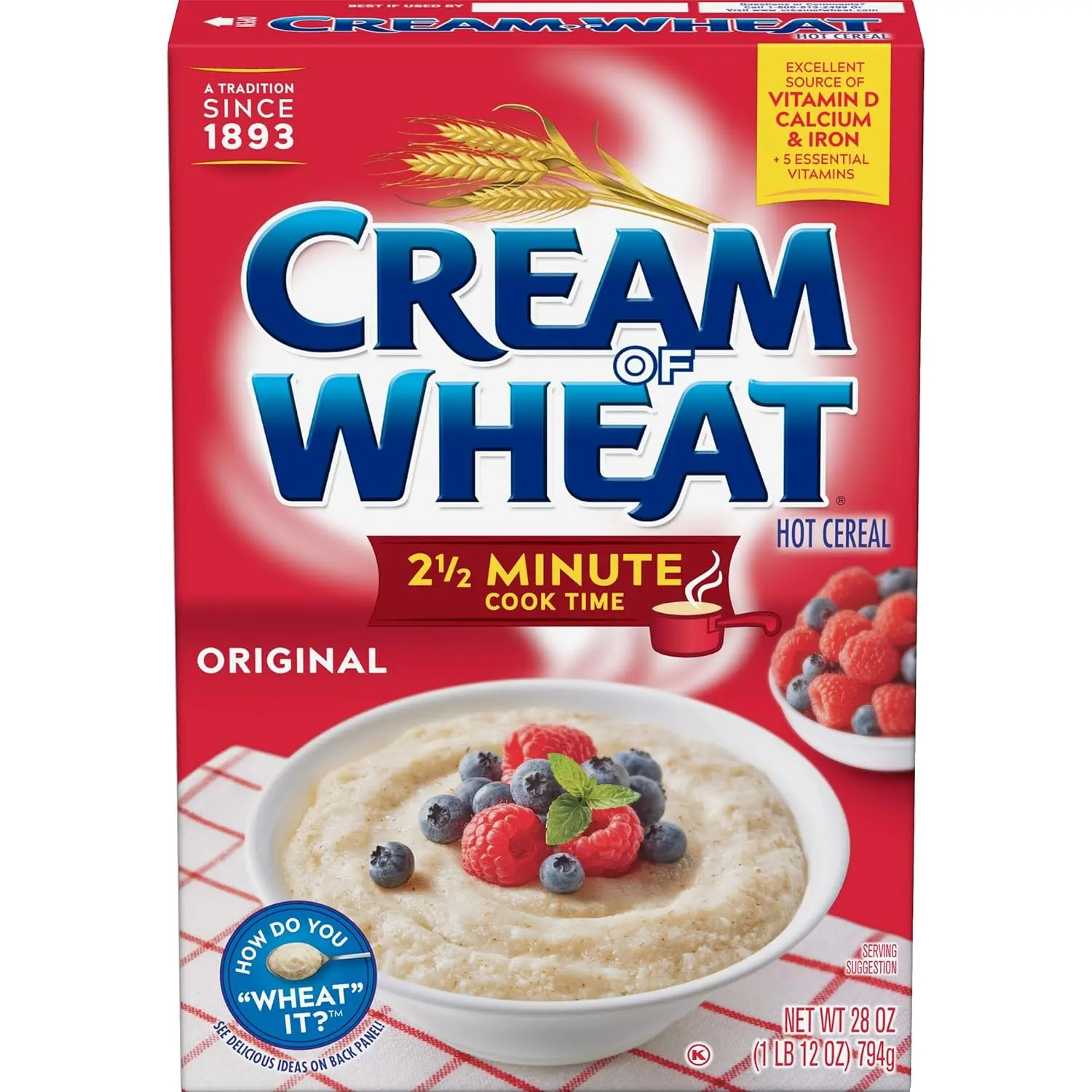 Cream of Wheat Stove Top Hot Cereal, , 2 1/2 Minute Cook Time, 28 Ounce